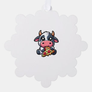 Kuh Tierfutter Pizza Margherita Feinschmecker _4 Ornament Karte