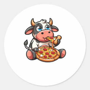 Kuh Tierfutter Pizza Margherita Feinschmecker _5 Runder Aufkleber