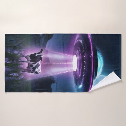 Kuh trifft Außerirdischen. Badehandtuch (Badehandtuch)