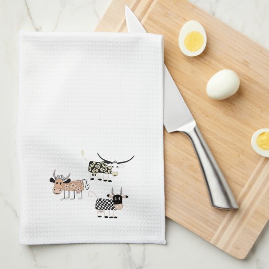 Kuh-Trio Handtuch (Viertel Falte)