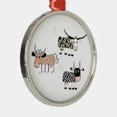 Kuh-Trio Silbernes Ornament (Rechts)