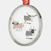 Kuh-Trio Silbernes Ornament (Links)