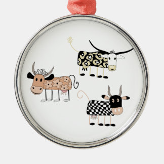 Kuh-Trio Silbernes Ornament
