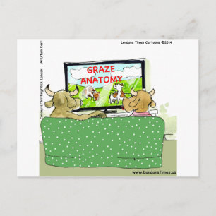 Kuh TV Shows Lustige Cartoon Postkarte