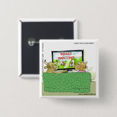 Kuh TV Shows Lustiger Cartoon Button (Vorne & Hinten)
