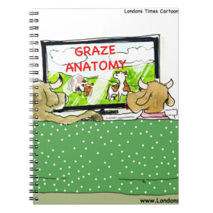 Kuh TV Shows Lustiger Cartoon Notizblock