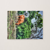 KUH U. WINDMÜHLE LÄNDLICHES QUEENSLAND AUSTRALIEN PUZZLE (Horizontal)