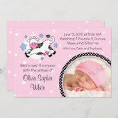 Kuh über dem Mond Baby Foto Geburtsankündigung Ankündigung (Vorne/Hinten)