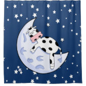 Kuh über dem Mond Duschvorhang (Vorderseite)