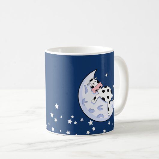 Kuh über dem Mond Kaffeetasse (VorderseiteRechts)