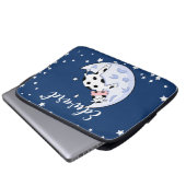Kuh über dem Mond Laptopschutzhülle (Vorne Knopf)