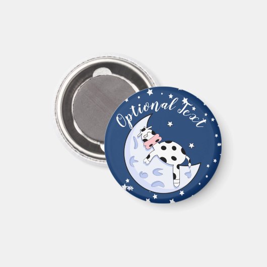 Kuh über dem Mond Magnet (Vorderseite/Rückseite)