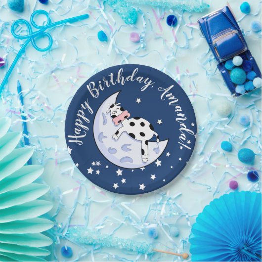 Kuh über dem Mond Pappteller (Party)