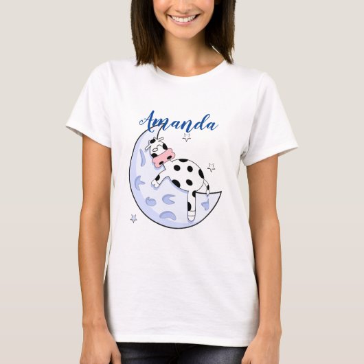 Kuh über dem Mond T-Shirt (Vorderseite)