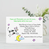 Kuh über den Mond-Babyparty-Einladungen Einladung (Stehend Vorderseite)