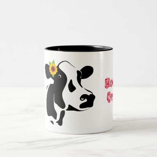 Kuh über die zweitönige Kaffee-Tasse Zweifarbige Tasse (Mittel)