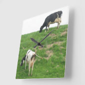 Kuh-Uhr Quadratische Wanduhr (Winkel)