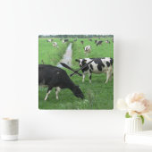 Kuh-Uhr Quadratische Wanduhr (Zuhause)