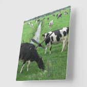 Kuh-Uhr Quadratische Wanduhr (Winkel)