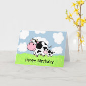 Kuh und Baby Karte (Gelbe Blume)