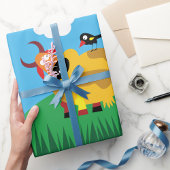 Kuh- und Blackbird-Umschlagpapier Geschenkpapier