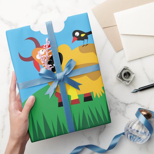 Kuh- und Blackbird-Umschlagpapier Geschenkpapier