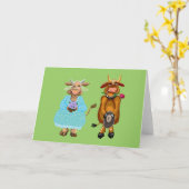 Kuh- und Bullenhochzeit Karte (Gelbe Blume)