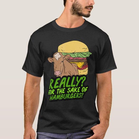Kuh und Burger Vegan T-Shirt (Vorderseite)