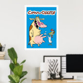 Kuh und Huhn Poster (Heimbüro)