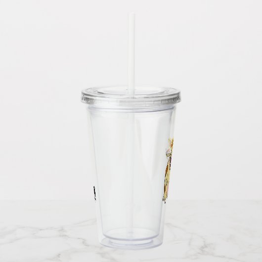 Kuh und Hühnchen lächelnd Grafik Acryltrinkbecher (Rechts)