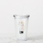 Kuh und Hühnchen lächelnd Grafik Acryltrinkbecher (Rückseite)