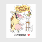 Kuh und Hühnchen lächelnd Grafik Aufkleber (Blatt)