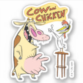 Kuh und Hühnchen lächelnd Grafik Aufkleber (Vorderseite)