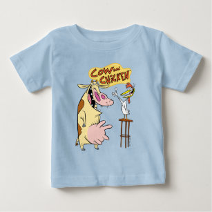 Kuh und Hühnchen lächelnd Grafik Baby T-shirt