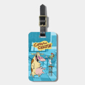 Kuh und Hühnchen lächelnd Grafik Gepäckanhänger (Vorderseite vertikal)