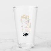 Kuh und Hühnchen lächelnd Grafik Glas (Rückseite)