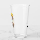 Kuh und Hühnchen lächelnd Grafik Glas (Links)