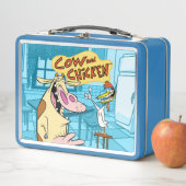 Kuh und Hühnchen lächelnd Grafik Metall Brotdose (Beispiel)