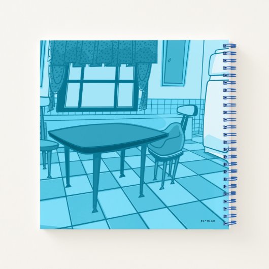 Kuh und Hühnchen lächelnd Grafik Notizblock (Rückseite)