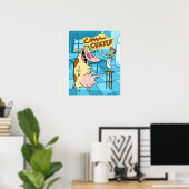 Kuh und Hühnchen lächelnd Grafik Poster (Heimbüro)