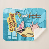 Kuh und Hühnchen lächelnd Grafik Sherpadecke (Vorderseite (Horizontal))