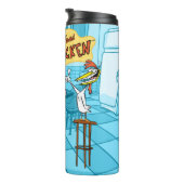 Kuh und Hühnchen lächelnd Grafik Thermosbecher (Nach rechts gedreht)