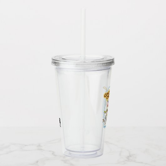 Kuh und Hühnchen lachen Grafik Acryltrinkbecher (Rechts)