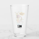 Kuh und Hühnchen lachen Grafik Glas (Rückseite)