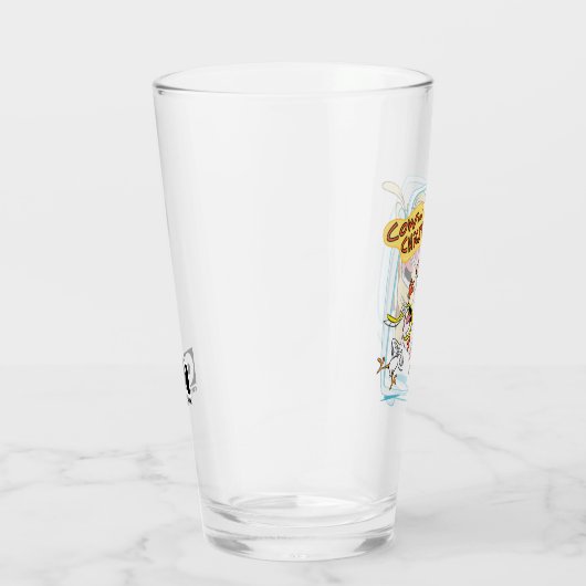 Kuh und Hühnchen lachen Grafik Glas (Rechts)