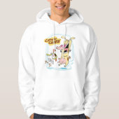 Kuh und Hühnchen lachen Grafik Hoodie (Vorderseite)