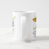 Kuh und Hühnchen lachen Grafik Jumbo-Tasse (Rückseite)