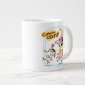 Kuh und Hühnchen lachen Grafik Jumbo-Tasse (Vorderseite Rechts)