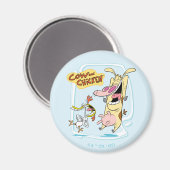 Kuh und Hühnchen lachen Grafik Magnet (Vorderseite/Rückseite)