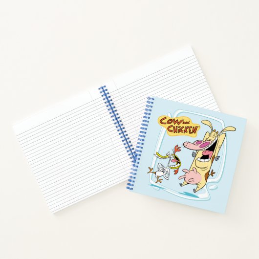 Kuh und Hühnchen lachen Grafik Notizblock (Innenseite)